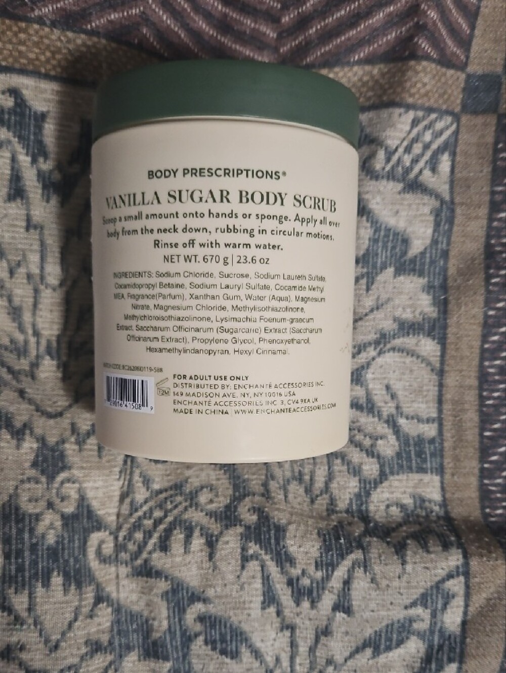 Body Prescriptions Vanilla Sugar Body Scrub - White Jar with Green Lid - Picture 2 of 3